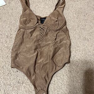 Express Shimmering Brown Bodysuit